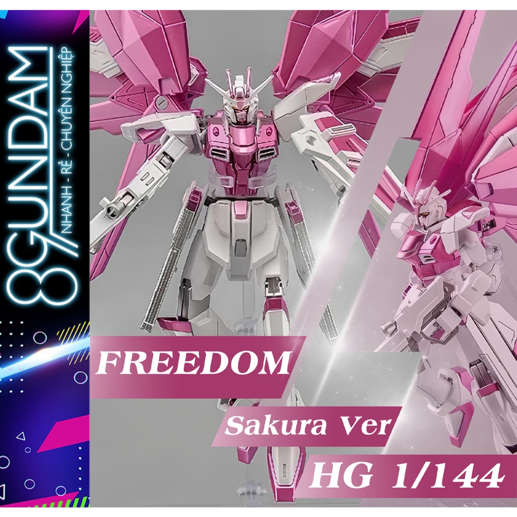  Mô Hình Lắp Ráp JMS HG 192A Freedom Fighter ver. Sakura  tặng kèm base + decal nước  