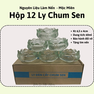 Ly chum sen làm nến (hộp 12 ly)
