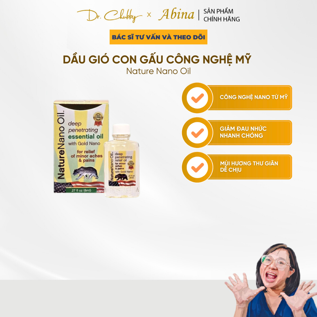 Dầu nóng Nano hiệu con gấu Nature Nano Oil 8ml chai lẻ - Dr Chubby Cosmetics