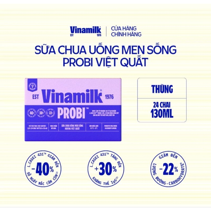 THÙNG  Sữa CHUA UỐNG PROBI VIỆT QUẤT 130ML