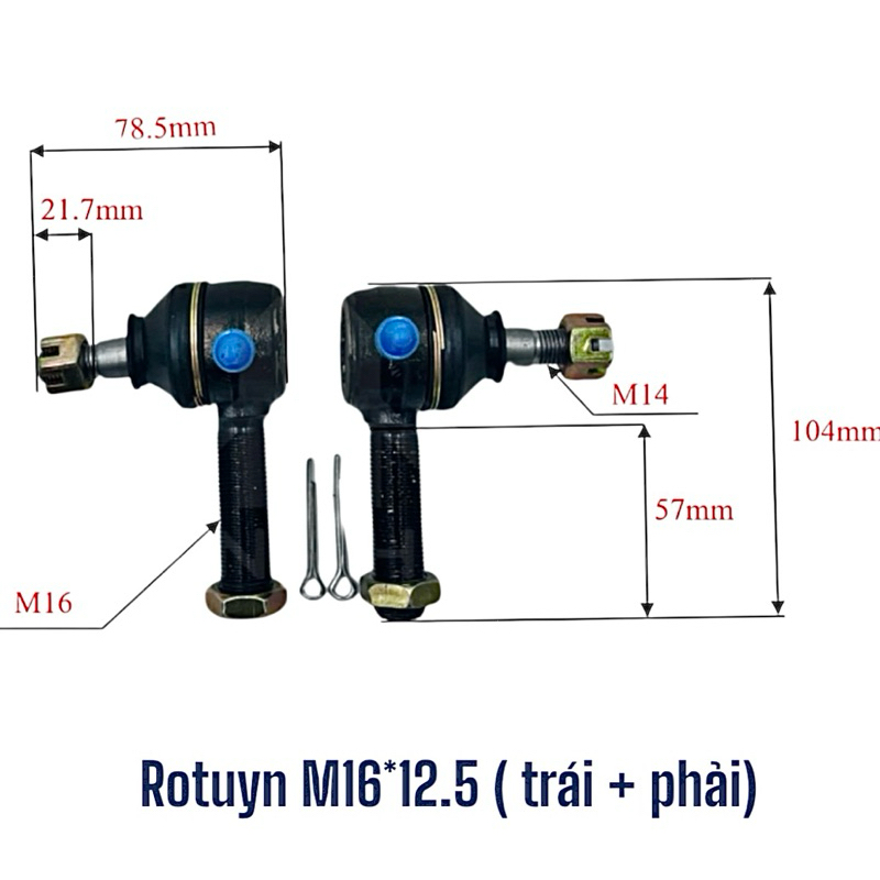 Rotuyn máy M16*12.5, M17* 12.5, M17*14 bên trái, bên phải