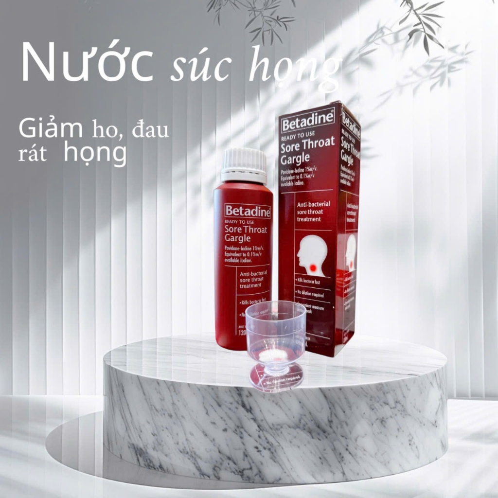 Nước súc họng Betadine chai 120ml từ Úc  Diệt khuẩn cổ họng, hỗ trợ ngăn ngừa viêm amidan, cảm cúm v