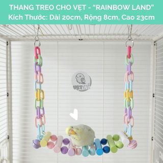 [Made By VetNe] Thang Treo Cho Vẹt, Sóc - "RAINBOW LAND" - Dài 20cm, Rộng 8cm, Cao 23cm