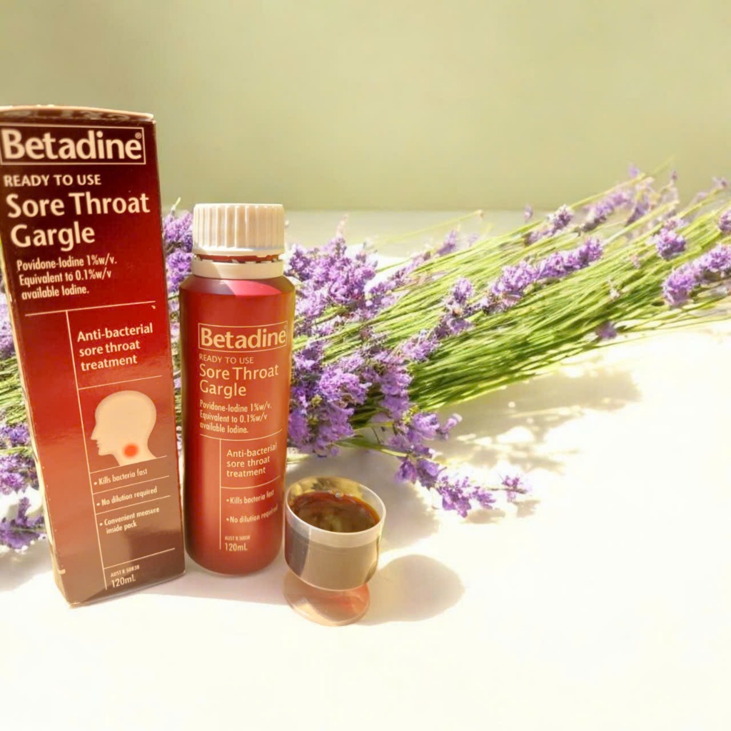 Nước súc họng diệt khuẩn Betadine 120ml chính hãng – Làm sạch vùng hầu họng, kháng viêm