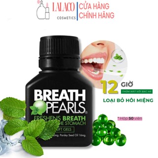 Kẹo uống viên bạc hà thơm miệng Breath pearls 50 viên từ úc, chống hôi miệng