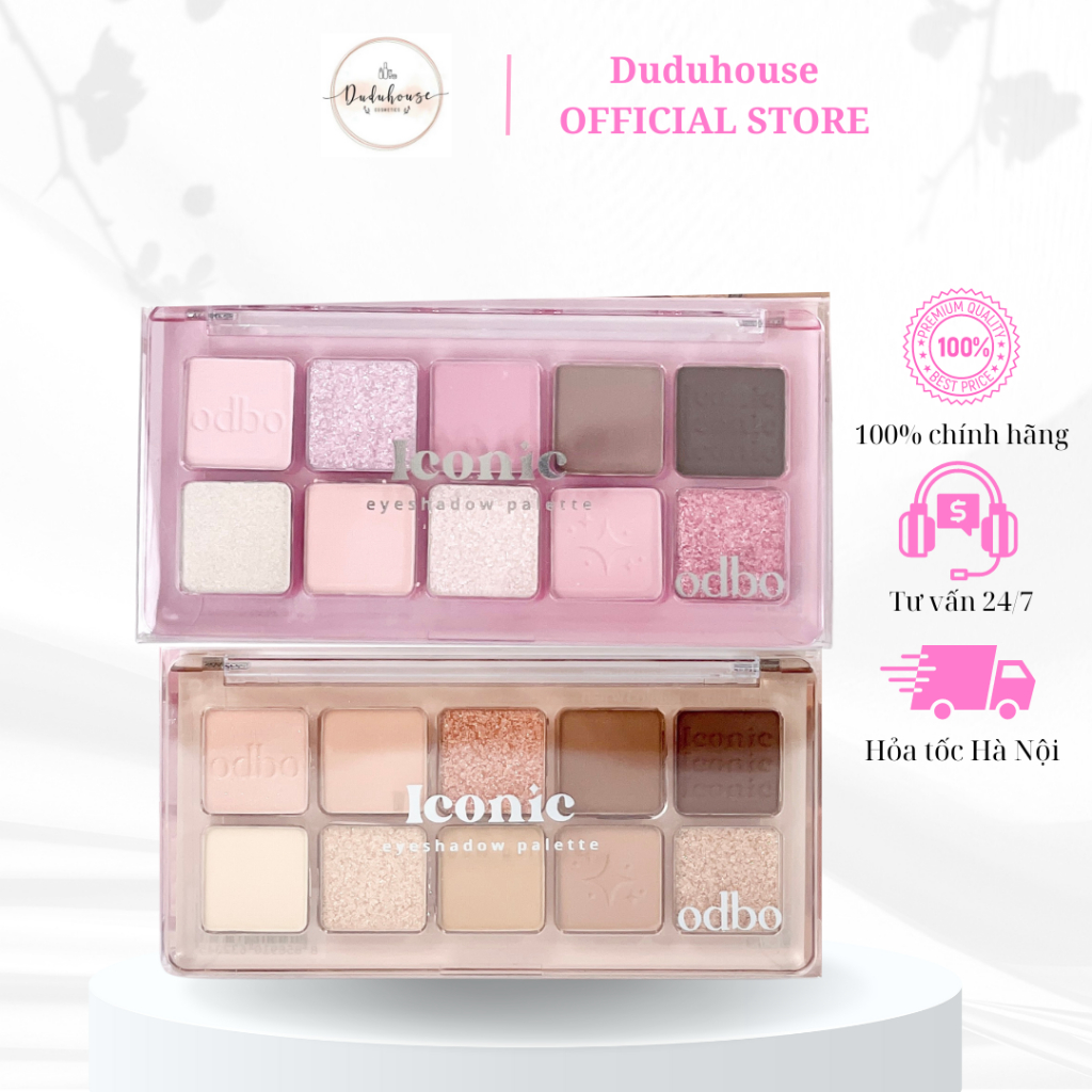 Bảng Mắt 10 Ô Odbo Iconic Eyeshadow Palette Mềm Mịn, Bám Màu Tốt, Lâu Trôi Iconic