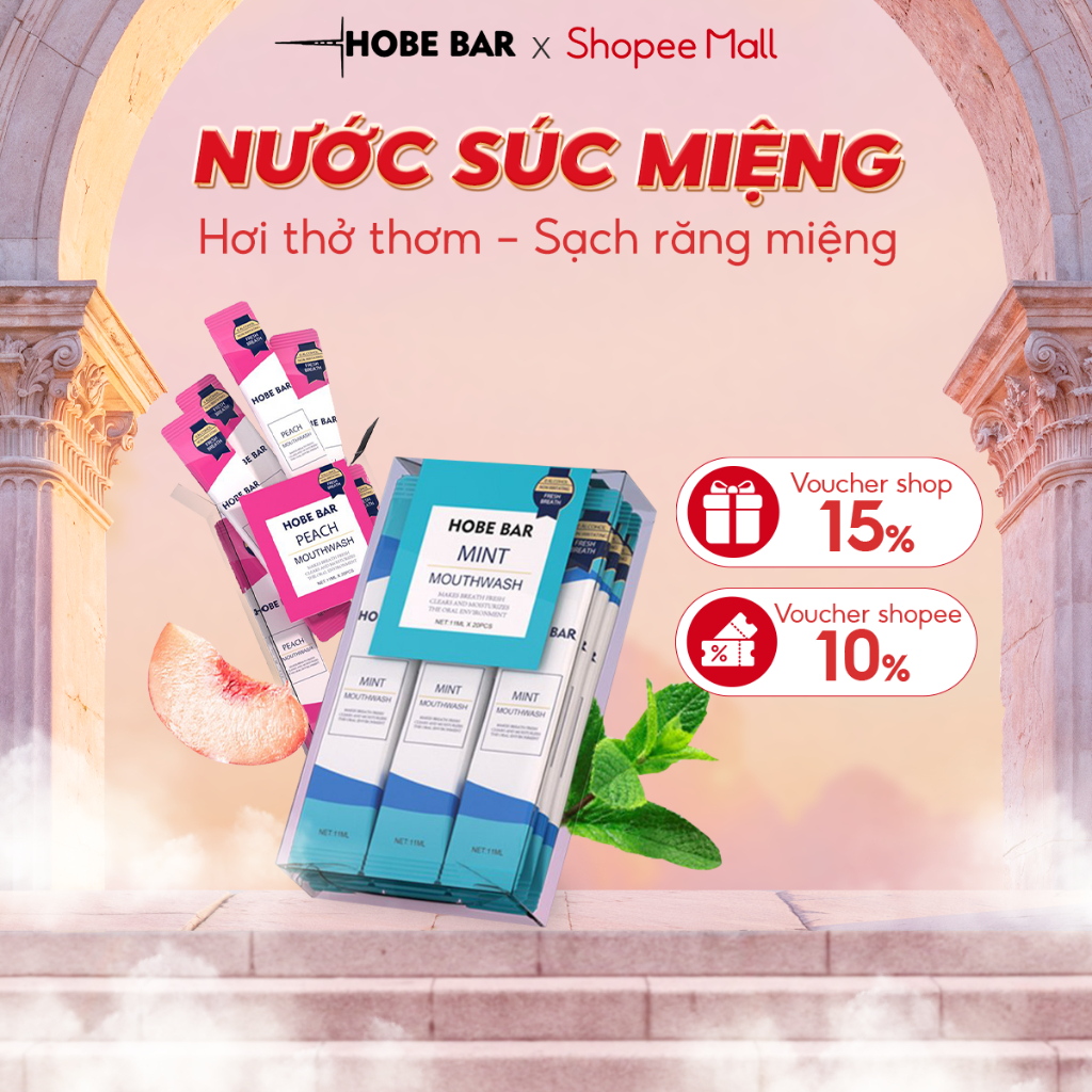 Nước Súc Miệng HOBEBAR Ngăn Ngừa Hôi Miệng Sâu Răng Giúp Hơi Thở Thơm Mát Hỗ…