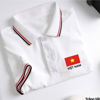 Áo polo trắng, áo đồng phục đình chất vải thun cá sấu poly đủ size nam nữ, áo polo nam nữ trắng cổ phối viền sọc đen đỏ