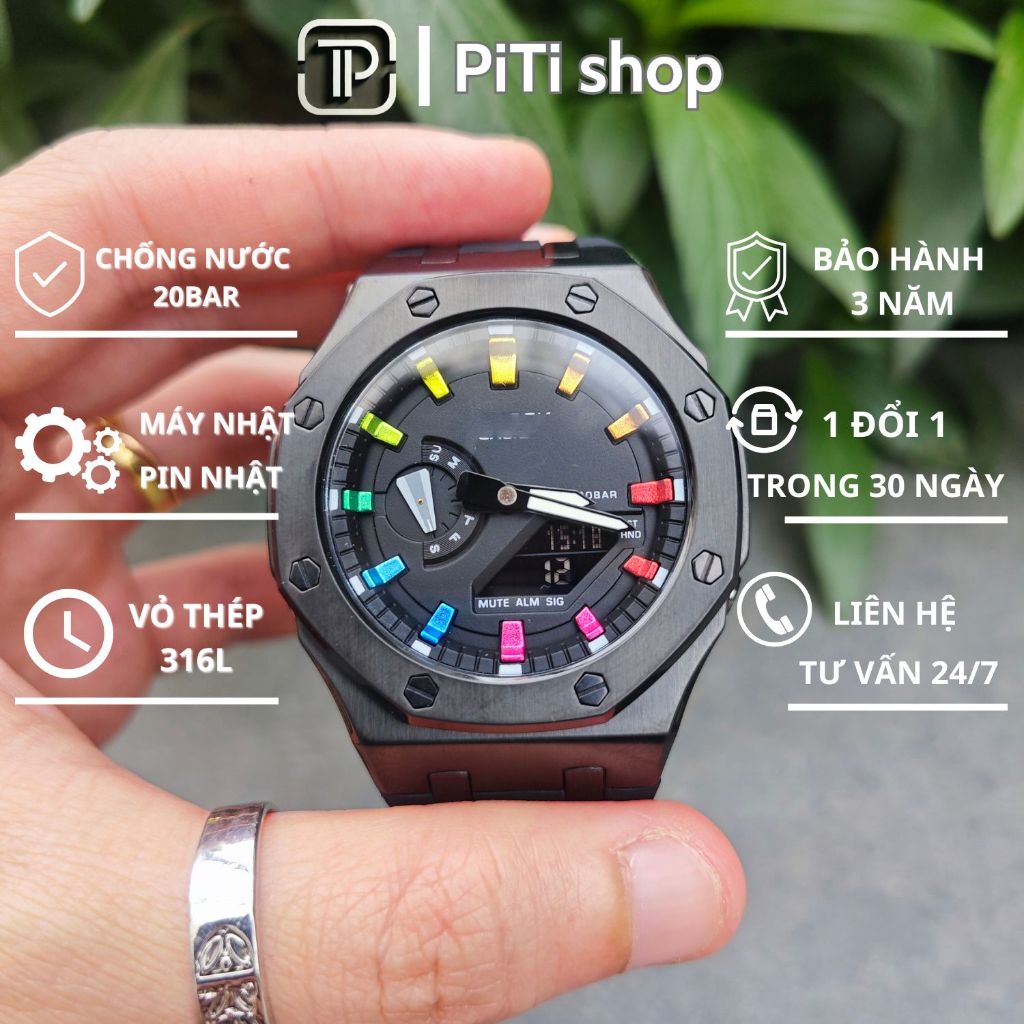 MÁY NHẬT - Đồng hồ nam Gờ-sốc ga2100 custom AP phiên bản cầu vồng sang trọng CLS