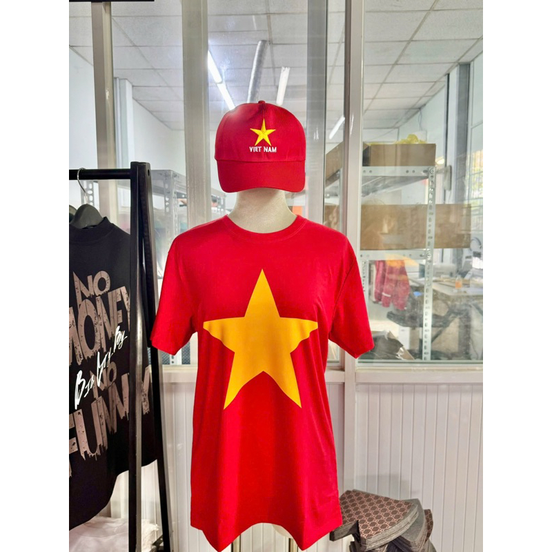 Áo cờ đỏ sao vàng-mũ cờ đỏ sao vàng-compo áo và mũ cờ đỏ sao vàng