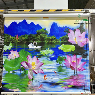 Rèm cuốn in LOGO tên thương hiệu,in tranh theo yêu cầu.