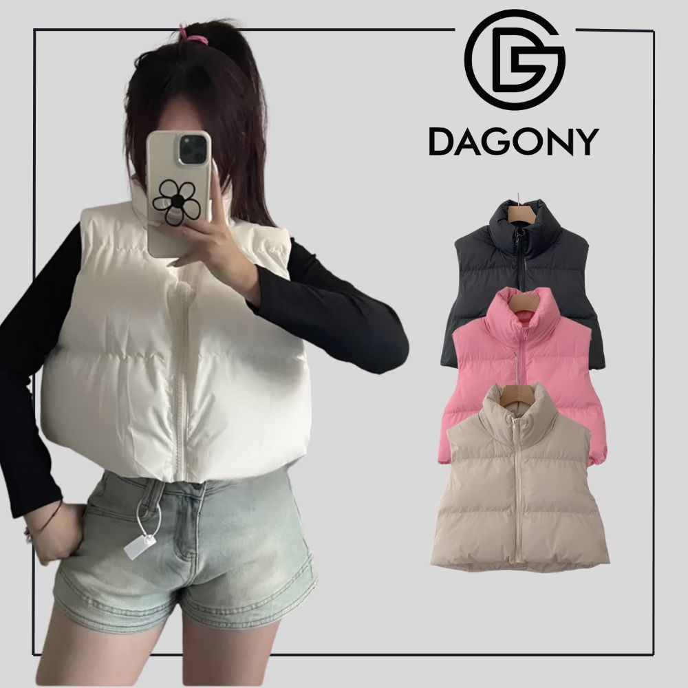 Áo phao gile nữ croptop DÀY DẶN hàng Quảng Châu màu mới cực HOT PHAO NỮ CROPTOP GILE DAGONY