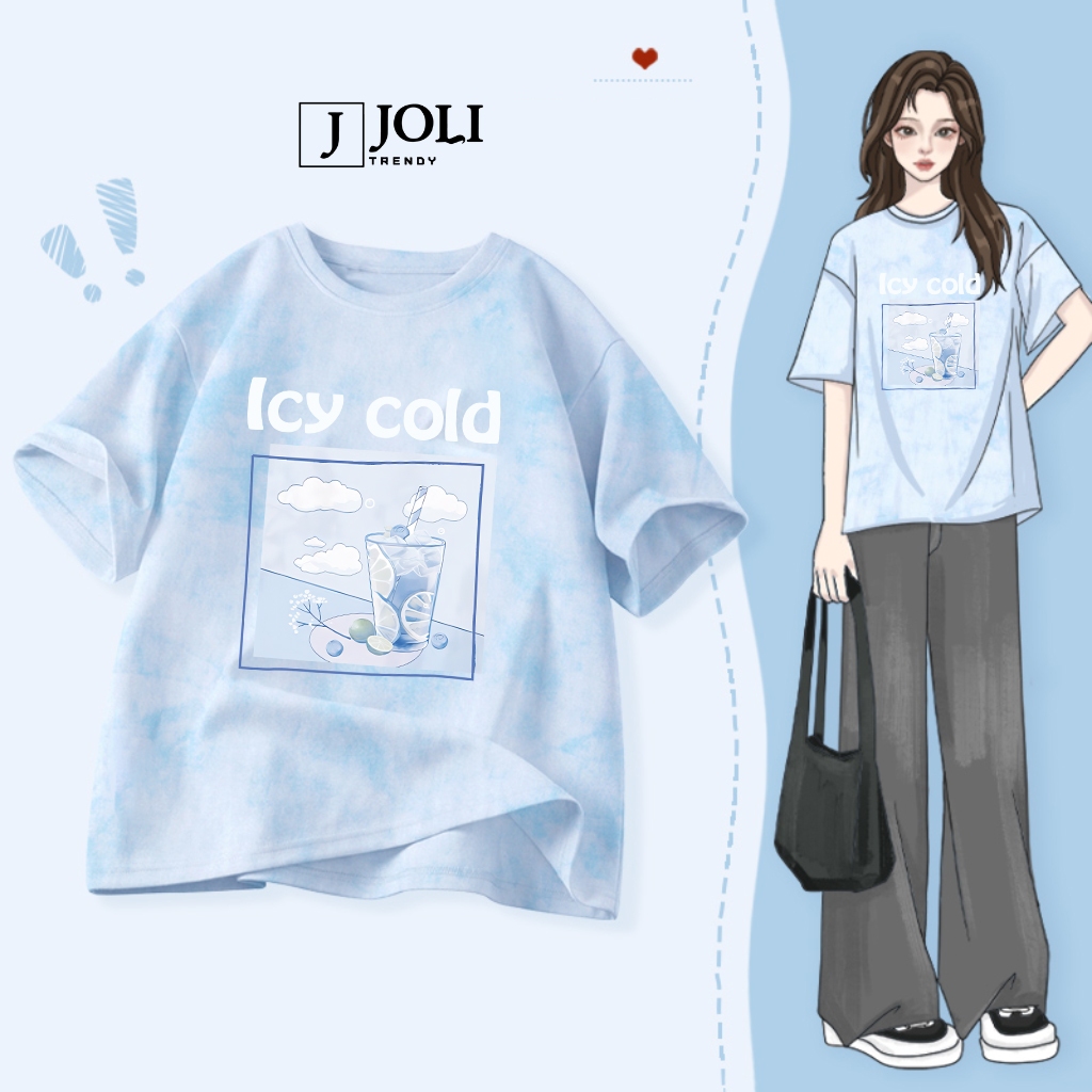 Áo Thun Loang, Áo Phông Nam Nữ Unisex Tay Lỡ By JOLI BST Loang Xanh In Hình Chất Cotton Form Rộng J Joli Trendy | BigBuy360 - bigbuy360.vn