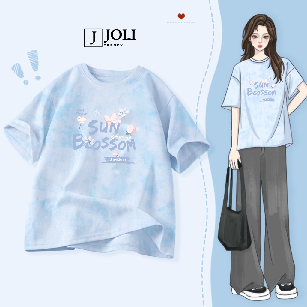 Áo Thun Loang, Áo Phông Nam Nữ Unisex Tay Lỡ By JOLI BST Loang Xanh In Hình Chất Cotton Form Rộng J Joli Trendy | BigBuy360 - bigbuy360.vn
