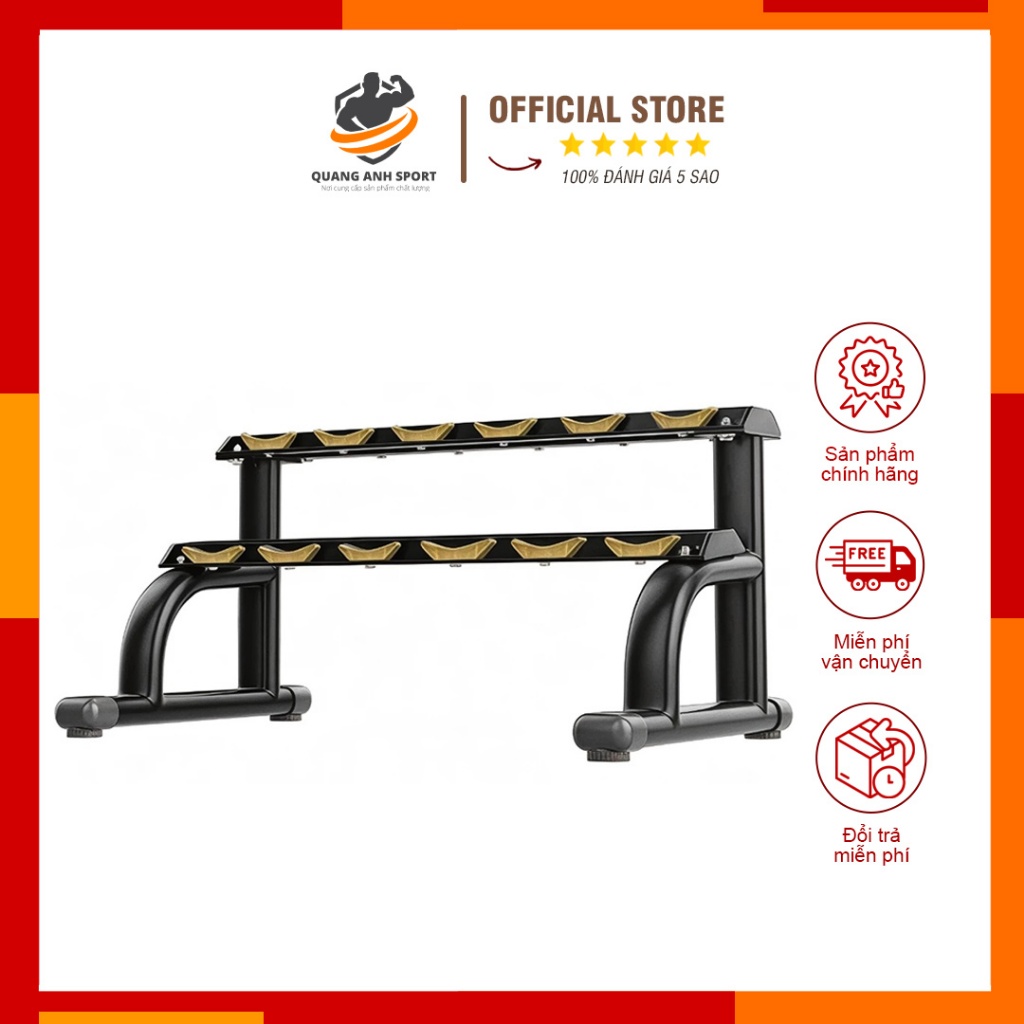 Giá Để Tạ 2 Tầng 6 Đôi JL001 - Siêu Chắc, Chịu Tải 1000Kg, Cho Phòng Gym