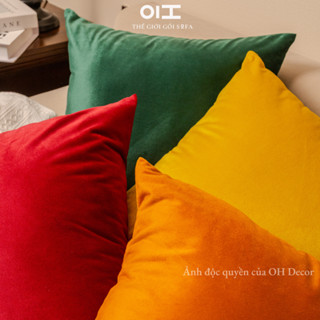 Gối tựa lưng gối sofa nhung ngắn vuông 45x45cm mềm mịn cao cấp OH Decor