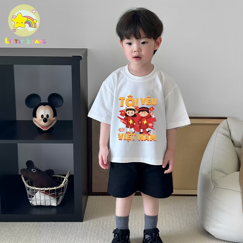 Áo thun VIỆT NAM cho bé, áo VIỆT NAM cho bé chất thun cotton in hình TÔI YÊU VIỆT NAM cho bé