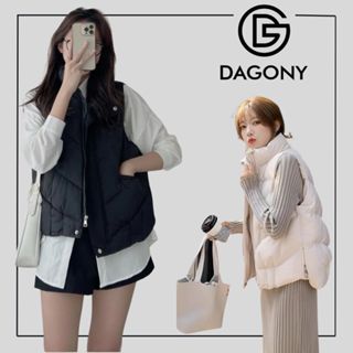  Áo Phao Gile Nữ dày dặn có khoá sườn  L1 Áo khoác phao gile Nữ Dáng Rộng DAGONY 