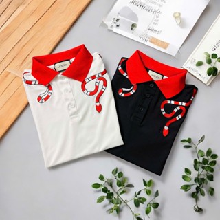 Áo thun nam thêu rắn đỏ  nét polo  vải dày đẹp chất lượng thời trang GC