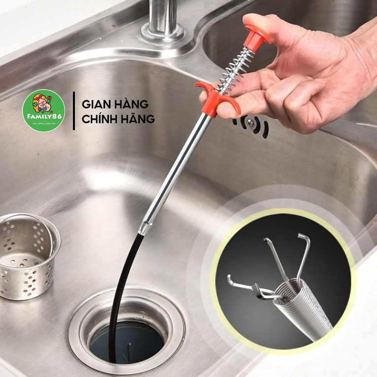Cây Gắp Rác Thông Cống, Dây Thông Tắc Cống Bồn Cầu Lò Xo - Dụng Cụ Thông Cống