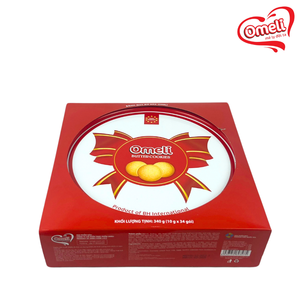 Bánh Quy Bơ Sữa  Omeli Hộp Thiếc 340g