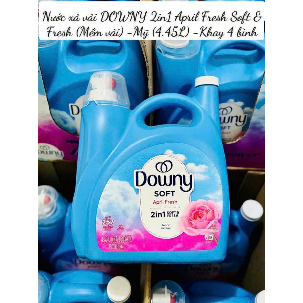 Nước xả vải DOWNY 2in1 April Fresh & Ultra Concentrated (bình to hơn 4 lít)
