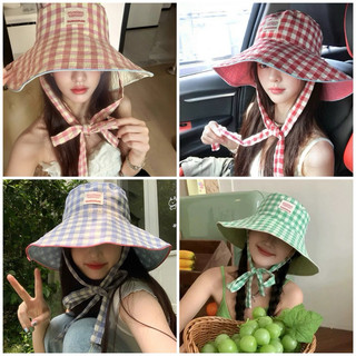 Mũ Vải Vành Rộng 2 Mặt Dễ Thương Mỏng Nhanh Khô Nón Mũ leo núi vành rộng Dây Rút