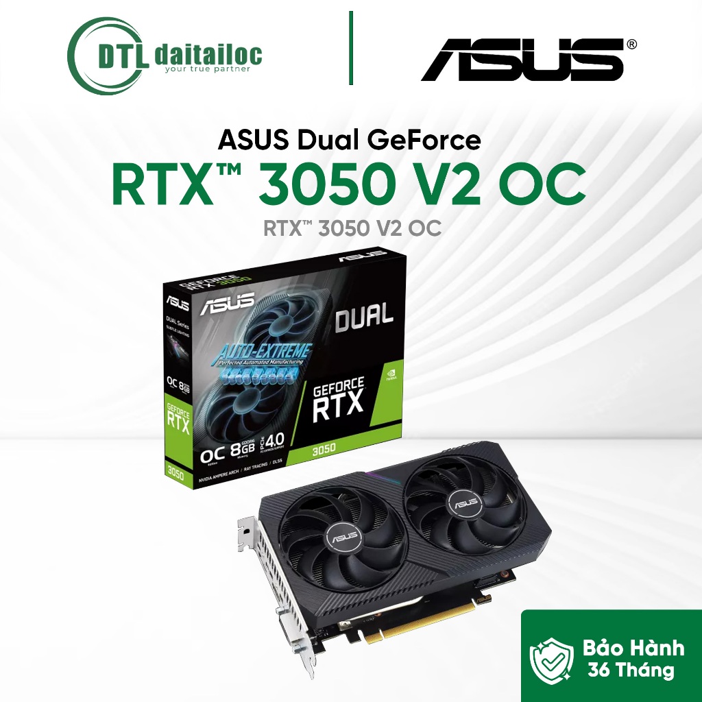 VGA Card Đồ Hoạ ASUS Dual GeForce RTX™ 3050 V2 OC Edition 8GB GDDR6 | Chính Hãng | Bảo hành 36 tháng