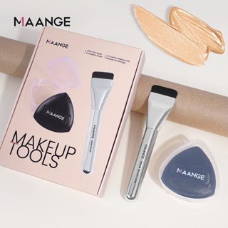 Bộ cọ trang điểm MAANGE cọ nền phẳng & mút tán kem nền Trang điểm Bộ-hoàn hảo chỉ trong vài giây 52099