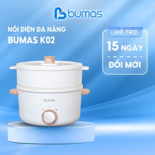  Nồi Lẩu Điện Đa Năng BUMAS K02 - Dung Tích 2.5L Chống Dính Nấu Lẩu Nấu Ăn Đa Năng Cho Gia Đình 