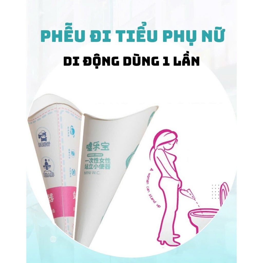 [Combo 12 cái] Phễu đi tiểu dùng 1 lần bằng giấy cứng cho bạn gái, phụ nữ mang thai, trẻ em, người khuyết tật,..