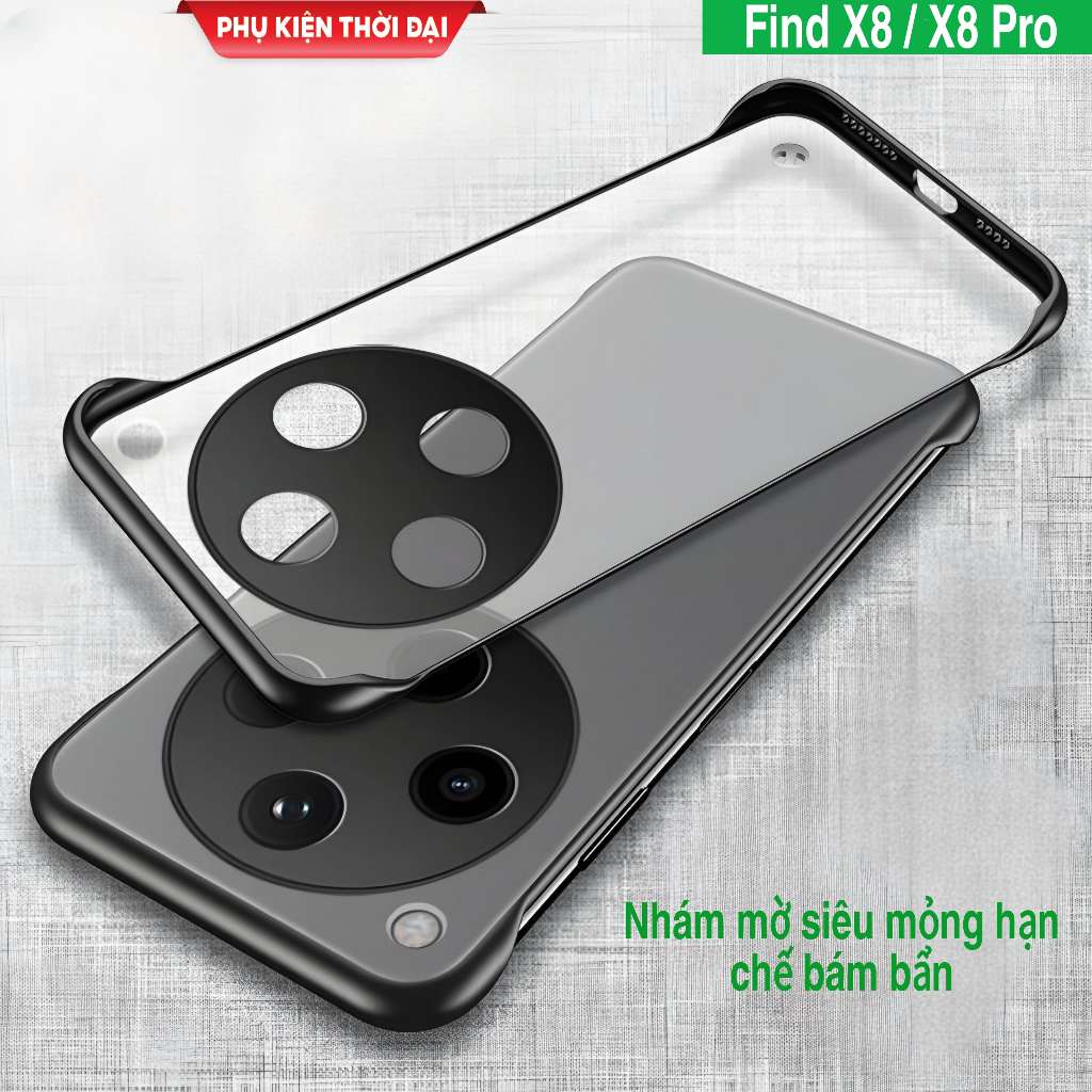 Ốp lưng Find X8 / X8 Pro / X7 Ultra / X8 Ultra nhám mờ không bo cạnh siêu mỏng nhẹ
