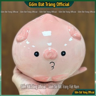  Heo Đất Tiết Kiệm Hình Bánh Bao Heo đất,ống tiết kiệm tiền hình bánh bao siêu kute gốm sứ Bát Tràng 