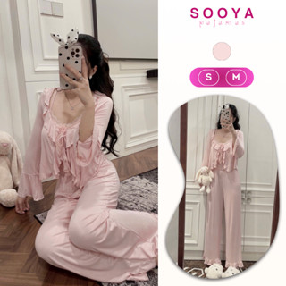  Bộ Đồ Ngủ 3 Món Lụa Satin Mềm Mịn Thiết Kế Bánh Bèo Tiểu Thư | SOOYA N049 