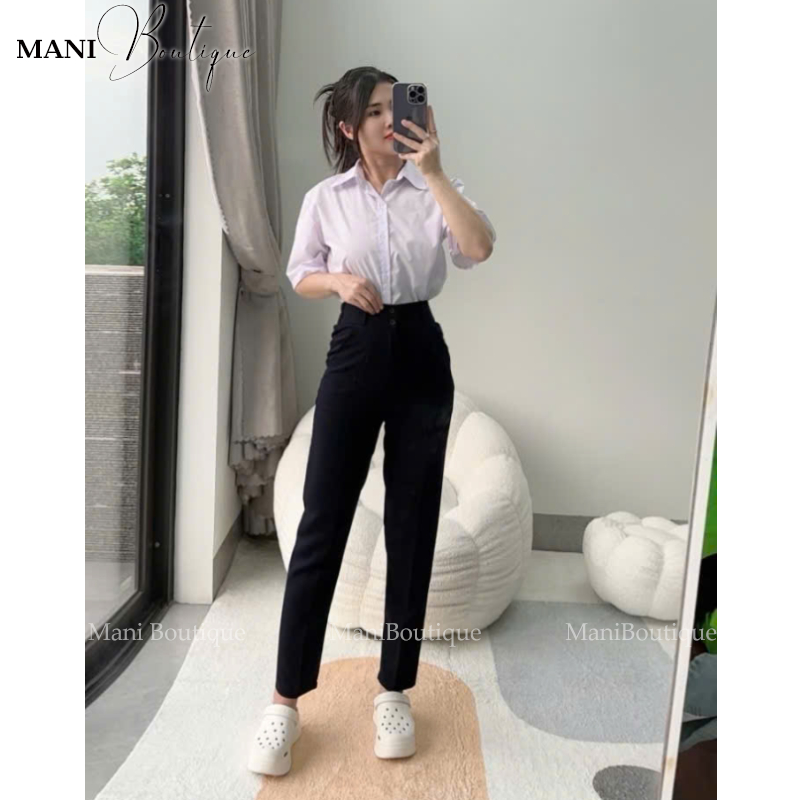 Quần Tây Nữ Đi Học 2 Nút Khuy Cúc Dọc Cài QD625 Lưng Cao Dáng Quần Baggy Vải Nữ Học Sinh Đi Học | BigBuy360 - bigbuy360.vn