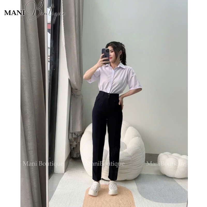 Quần Tây Nữ Đi Học 2 Nút Khuy Cúc Dọc Cài QD625 Lưng Cao Dáng Quần Baggy Vải Nữ Học Sinh Đi Học | BigBuy360 - bigbuy360.vn