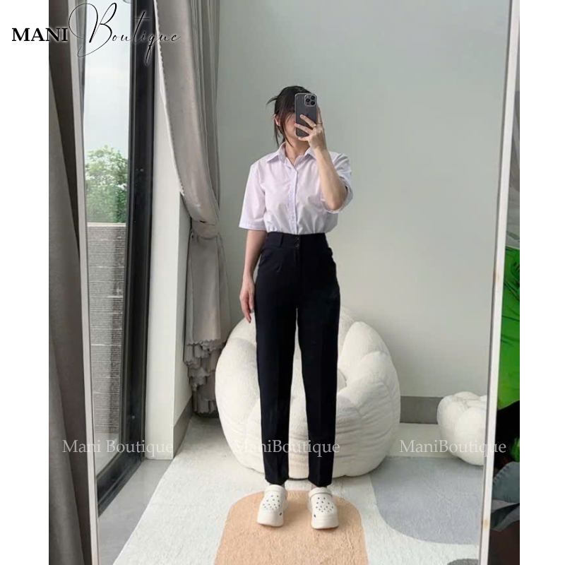 Quần Tây Nữ Đi Học 2 Nút Khuy Cúc Dọc Cài QD625 Lưng Cao Dáng Quần Baggy Vải Nữ Học Sinh Đi Học | BigBuy360 - bigbuy360.vn