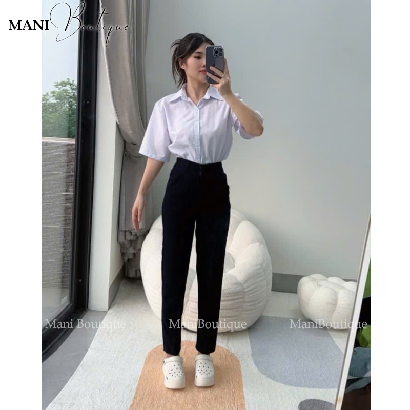 Quần Tây Nữ Đi Học 2 Nút Khuy Cúc Dọc Cài QD625 Lưng Cao Dáng Quần Baggy Vải Nữ Học Sinh Đi Học | BigBuy360 - bigbuy360.vn