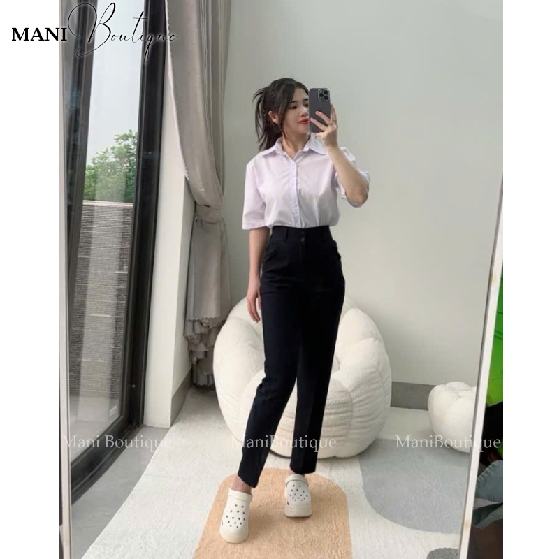 Quần Tây Nữ Đi Học 2 Nút Khuy Cúc Dọc Cài QD625 Lưng Cao Dáng Quần Baggy Vải Nữ Học Sinh Đi Học | BigBuy360 - bigbuy360.vn