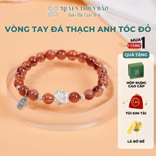  Vòng tay thạch anh tóc đỏ - Huyền Thiên Bảo - vòng đá năng lượng  Tặng hộp đựng Cao cấp  