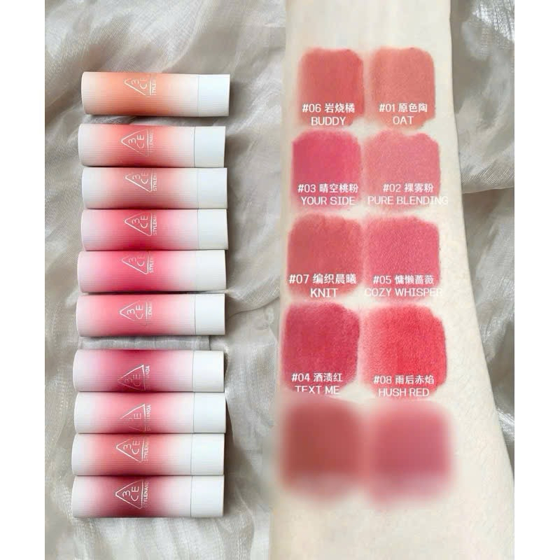 { New 2025} Son thỏi 3CE cashmere hug lipstick siêu mịn lỳ