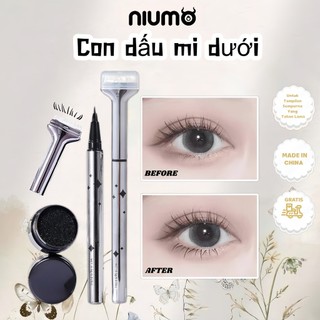  Bút Kẻ Mắt Kèm Con Dấu In Mi Dưới  COMBO 2IN1 Không Nhòe Tiện Lợi Set Kèm Mực Không Làm 