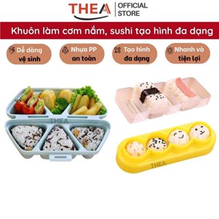  Khuôn ép làm cơm nắm hình tam giác 6 ngăn cho bé khuôn tạo hình chữ nhật hình tròn dễ thương - THEA 