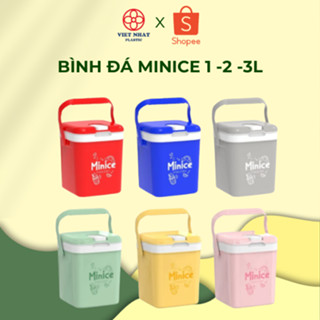 Thùng đá Minice 1L, 2.1L DUY TÂN nhựa PP, PU giữ nhiệt, bình đá mini quai xách, đựng nước giải khát