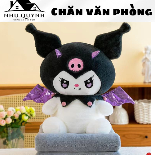 Bộ chăn gối văn Phòng Hình Thú Gối Tựa Lưng Văn Phòng Hình Con mèo Có Mền Cute Dễ Thương 2in1 Tích T