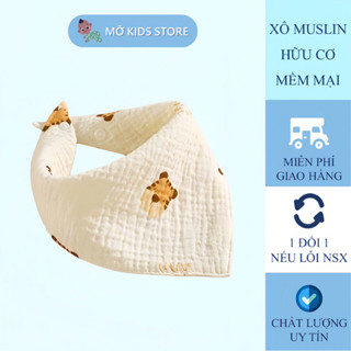 ( Mua 10 yếm tặng 1 khăn) Yếm tam giác ( Organic Muslintree ), yếm 4 lớp cho bé, yếm cho bé trai, yếm cho bé gái