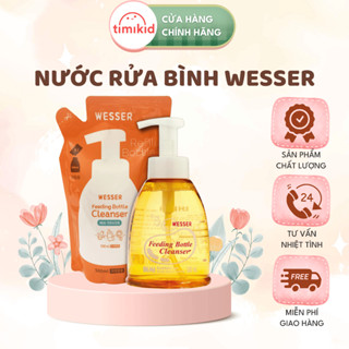 [GÓI TIẾT KIỆM] Nước Rửa Bình Sữa Cho Bé Wesser MẪU MỚI hương bưởi lành tính sử dụng 4IN1
