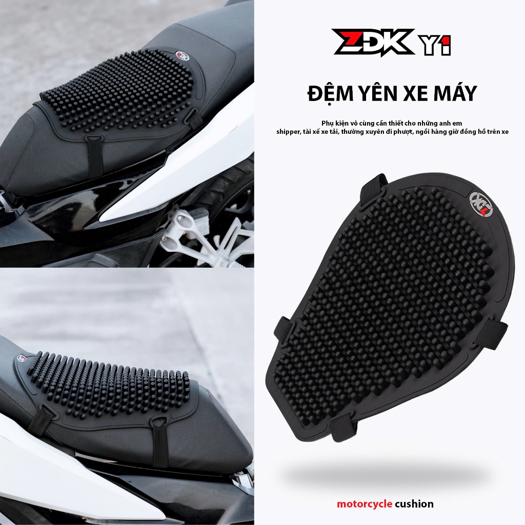  Miếng lót yên xe máy ZDK đệm cao su chống mỏi đi đường dài ngồi lâu chống sốc tản nhiệt 