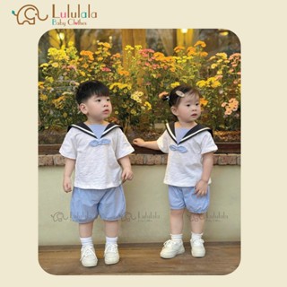 Bộ đồ thuỷ thủ style Hàn Quốc cho bé trai, bé gái 7-15kg | Vải xuất dư thấm hút mồ hôi, hàng VNTK