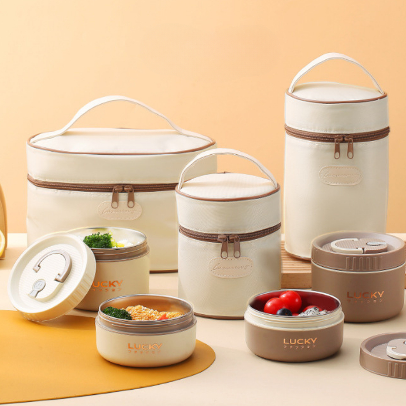 Hộp cơm giữ nhiệt Uchan Hộp đựng cơm văn phòng Tặng Túi, Cà mên giữ nhiệt dùng được trong lò vi sóng SP02 | BigBuy360 - bigbuy360.vn